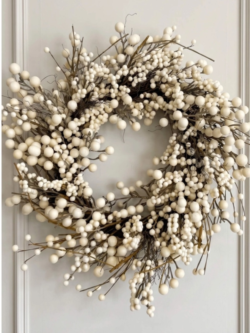 Faux Cream Ivory Berry Holiday Wreath